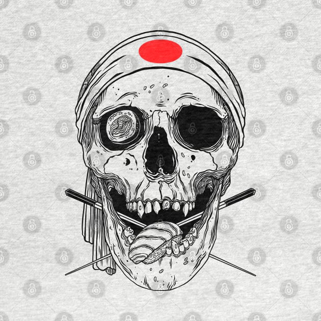 Kawaii Japanese Anime Skeleton Sushi Halloween by OccultOmaStore
